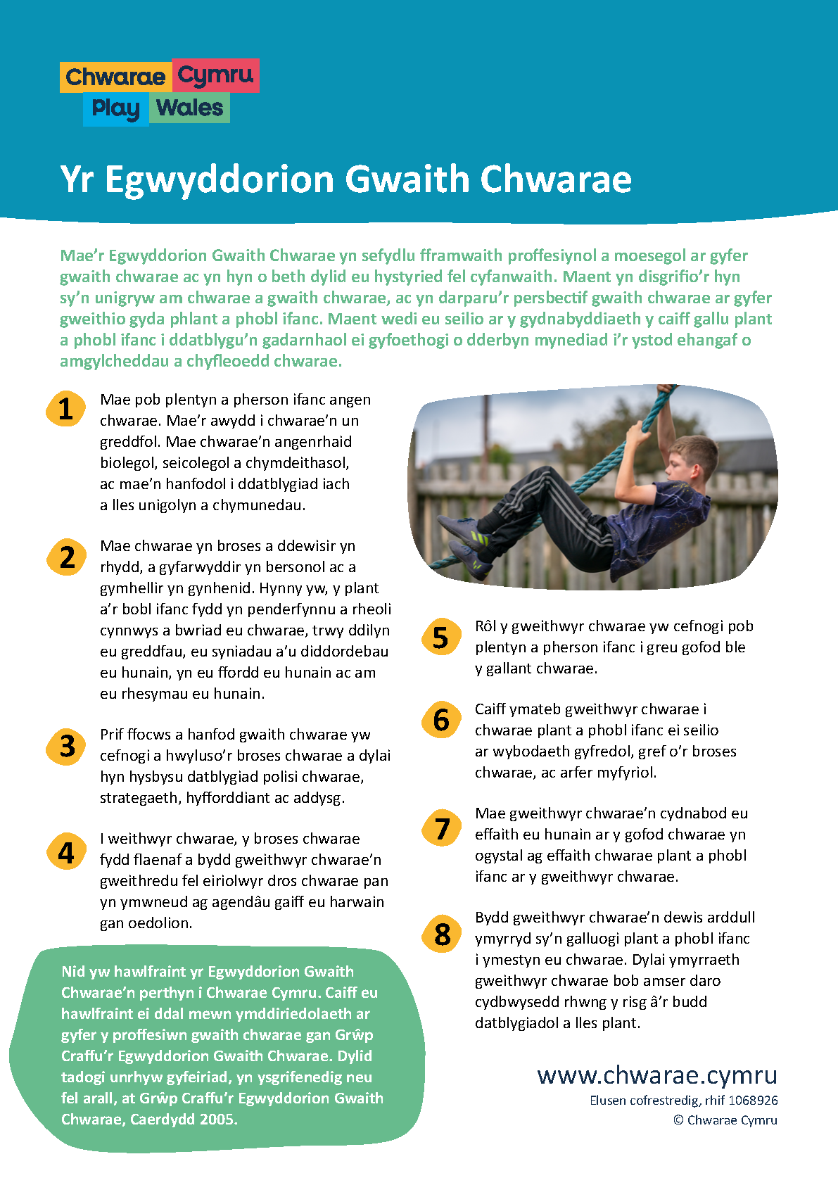 Yr Egwyddorion Gwaith Chwarae