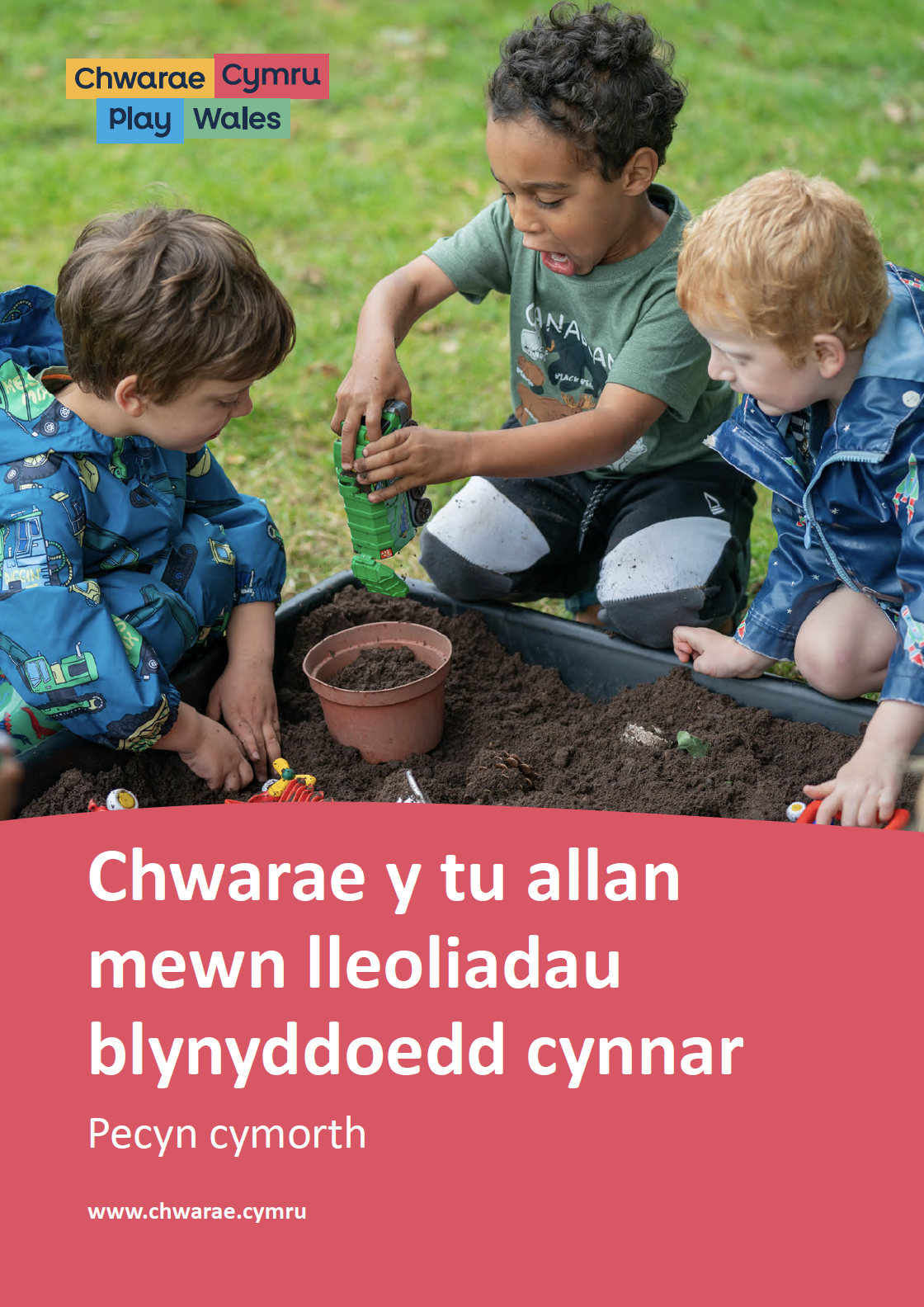 Chwarae y tu allan mewn lleoliadau blynyddoedd cynnar – pecyn cymorth